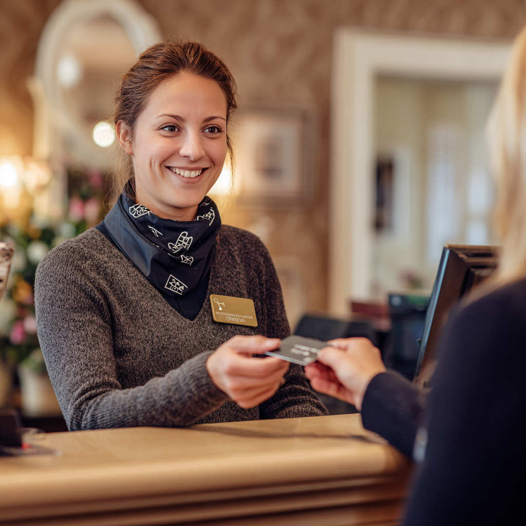 Hotel receptionist woman